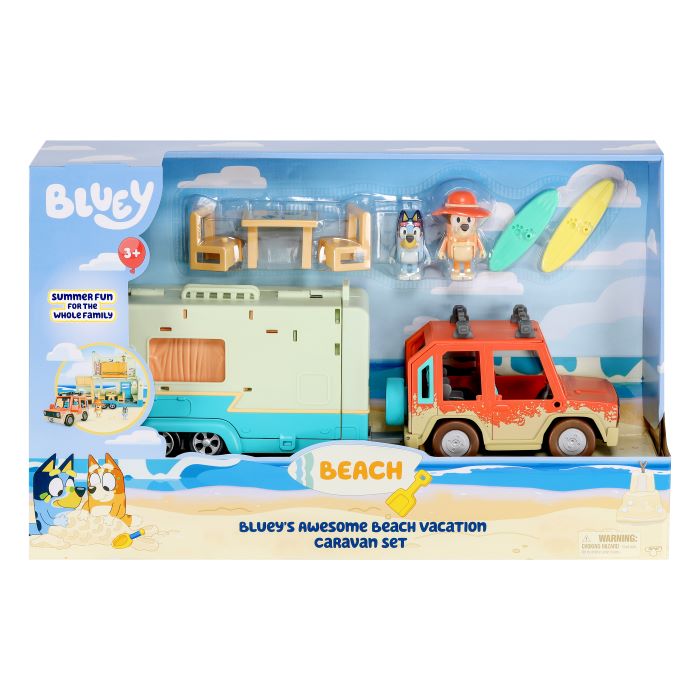 Bluey Beach Vacation Caravan Set Bluey Prima Toys